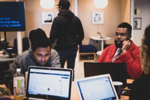 teamwork skills for behavioral interview questions This image shows 2 re:work training participants learning data analytics as part of a workforce development program for underserved communities in tech. The session was part of re:work’s free training course designed to support career transitions into high-growth tech jobs.